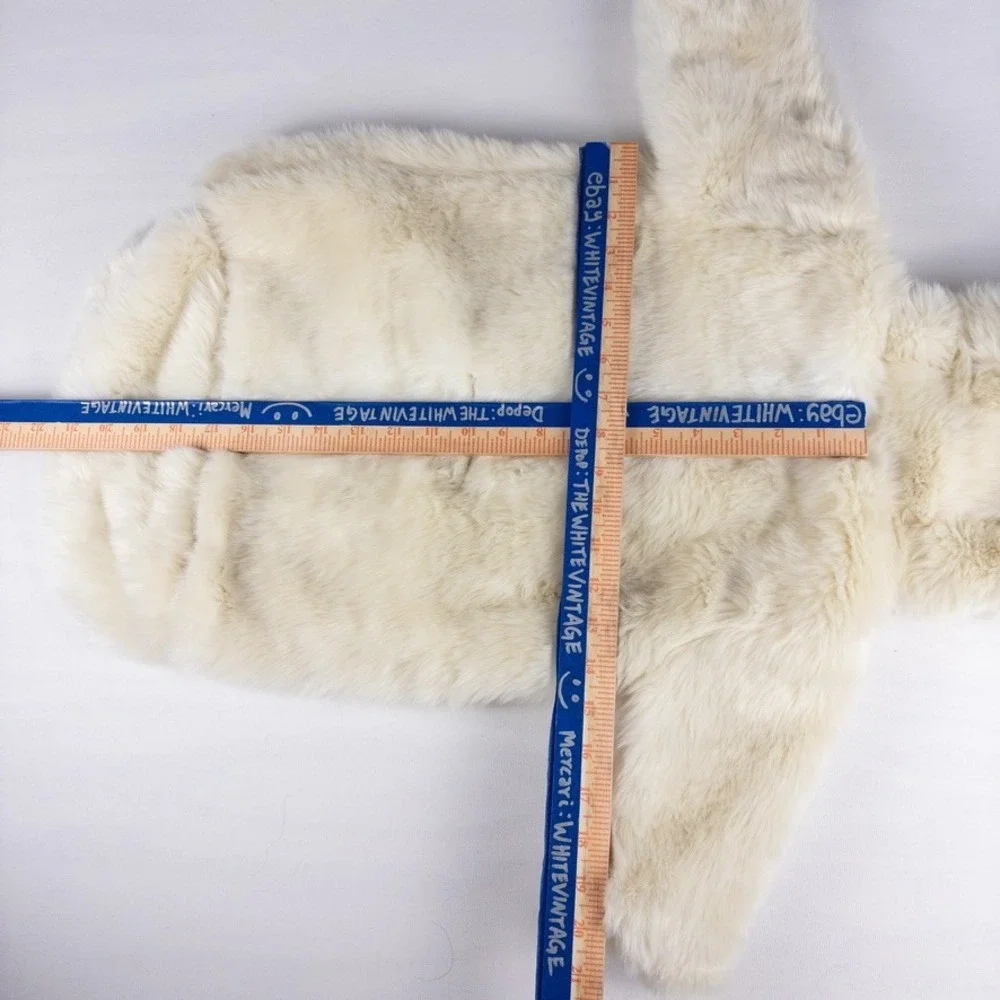 Restoration Hardware Baby Faux Fur‎ Bunting 0-6M Cream NWOT Arctic Fox Hooded